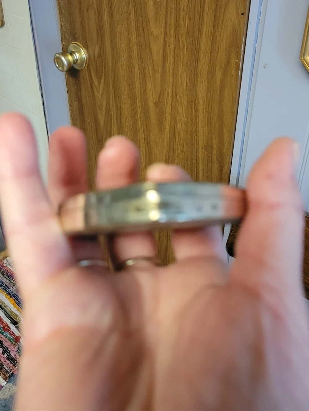 Vintage Washington D.C. Heart-shaped Souvenir Compact - Gold & Aged Silver